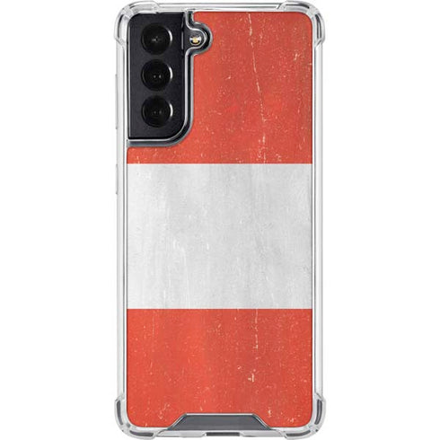 Peru Flag Distressed Galaxy S22 Clear Case